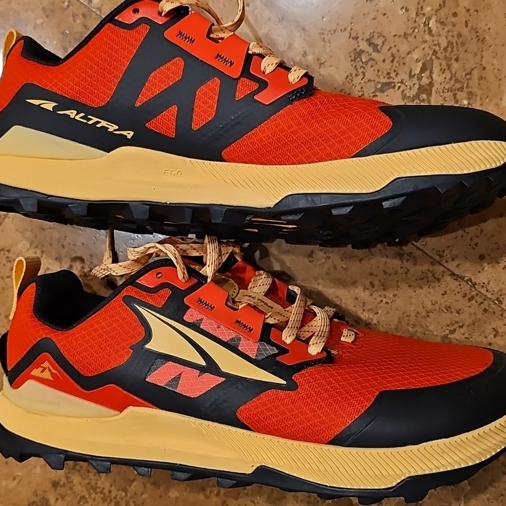 Altra Lone Peak Trail Running Shoe Men's Red Orange/Black - Picture 6 of 12
